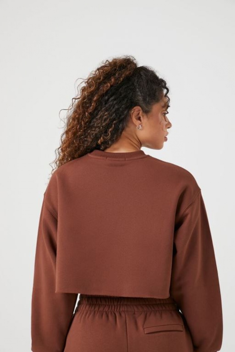 Pullover Forever 21 Cropped Fleece Mujer Cappuccino | eRF8vRtEGtm