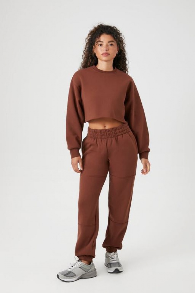 Pullover Forever 21 Cropped Fleece Mujer Cappuccino | eRF8vRtEGtm