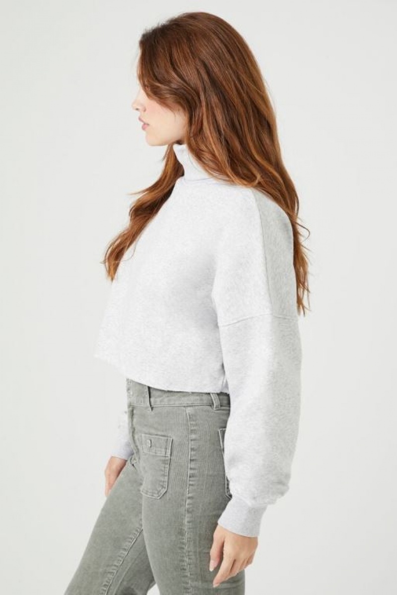 Pullover Forever 21 Cropped Turtleneck Mujer Gris | LsdXBlDJRC3