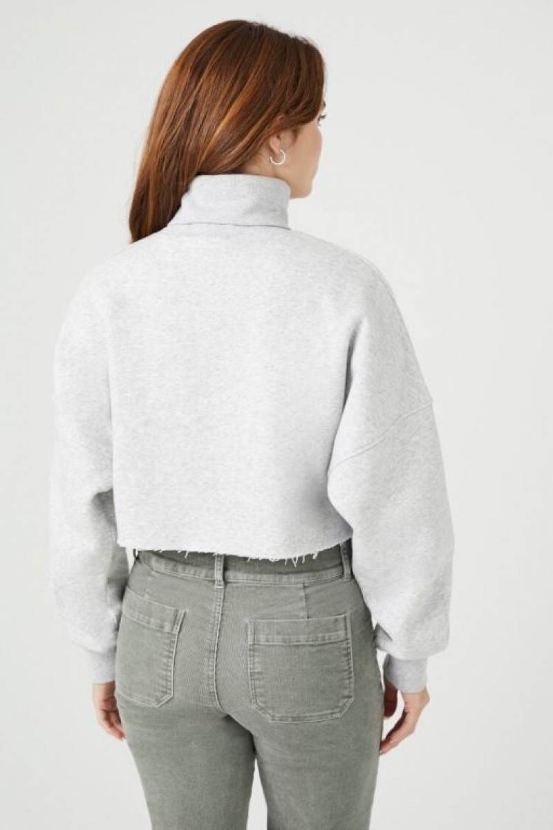 Pullover Forever 21 Cropped Turtleneck Mujer Gris | LsdXBlDJRC3