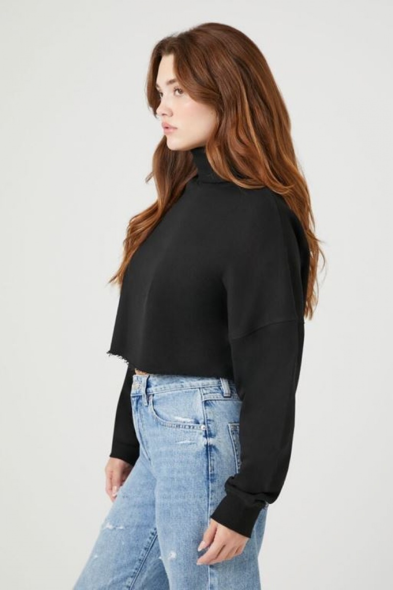 Pullover Forever 21 Cropped Turtleneck Mujer Negras | yPGzdioSmzi