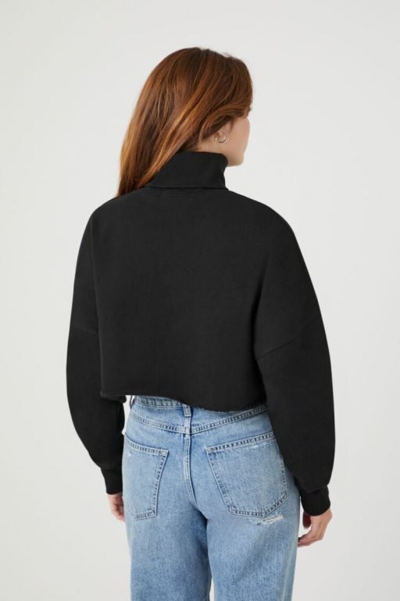 Pullover Forever 21 Cropped Turtleneck Mujer Negras | yPGzdioSmzi