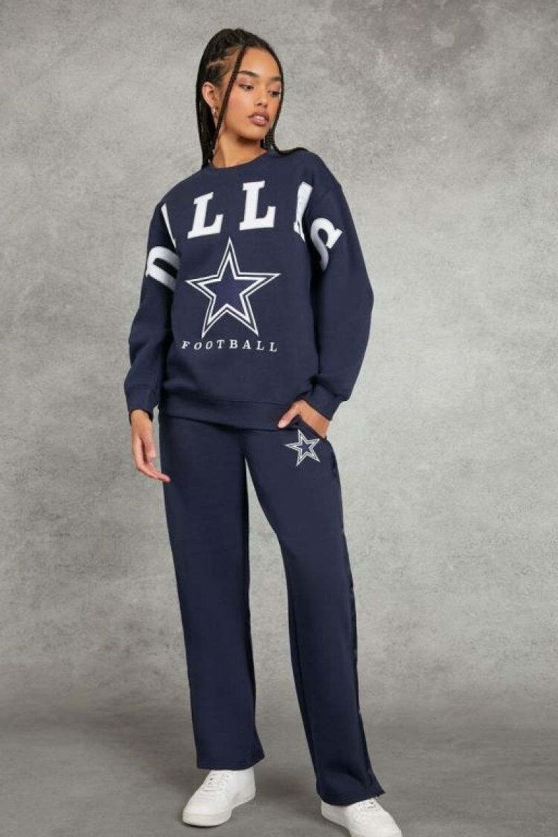 Pullover Forever 21 Dallas Cowboys Estampadas Mujer Azul Marino Blancas | P0jZBZbjovC