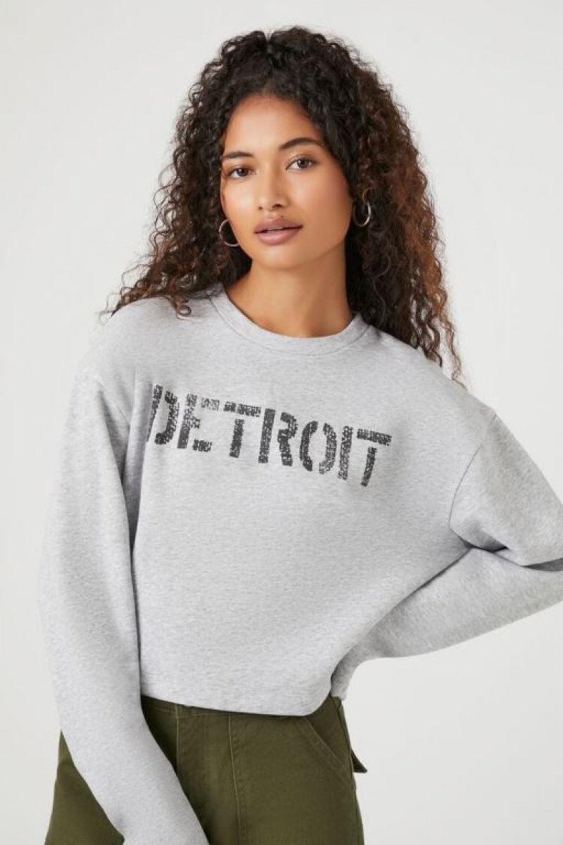 Pullover Forever 21 Faux Shearling Detroit Mujer Gris Multicolor | GBaWk421Ldr