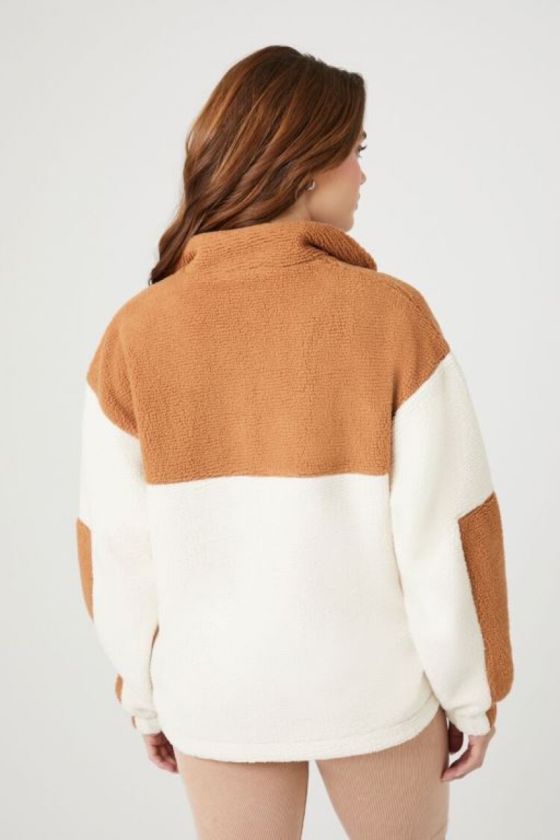 Pullover Forever 21 Faux Shearling Mont Blanc Mujer Marrones Multicolor | Gx4ejqmKin2