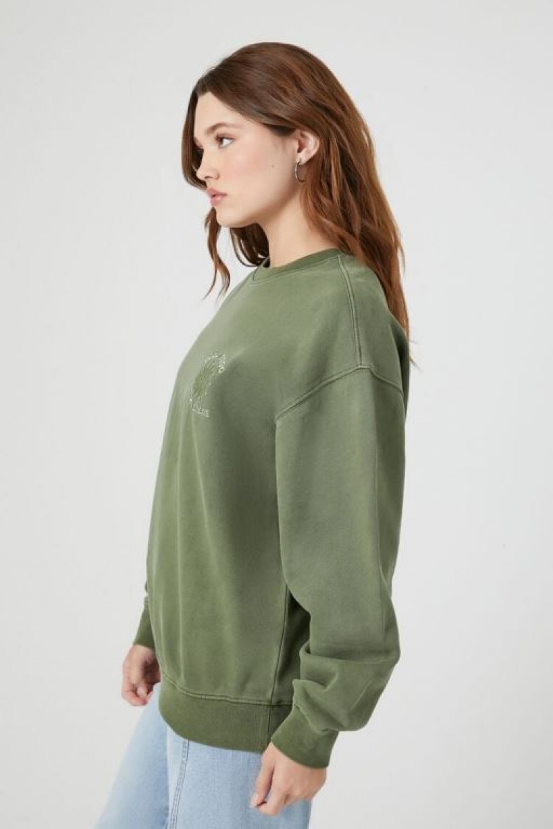 Pullover Forever 21 Feel Good Keep Smiling Mujer Gris Verde Multicolor | oCdyJp2Ewrl