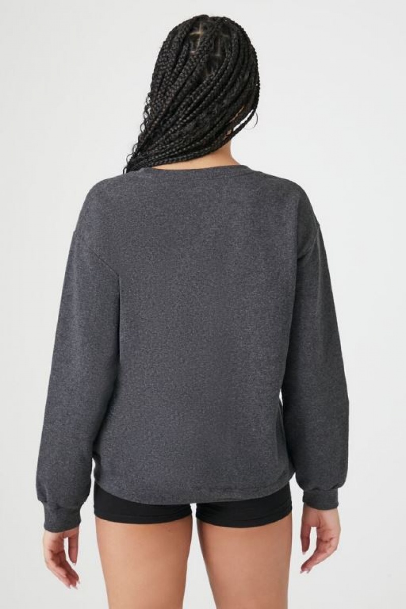 Pullover Forever 21 Fleece Brooklyn Estampadas Mujer Gris Multicolor | yVBFaWwjk4Z