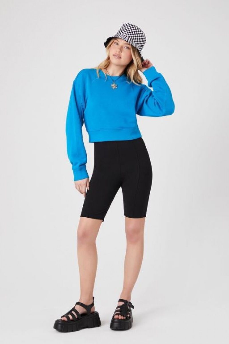 Pullover Forever 21 Fleece Crew Mujer Azules | E2OaAvIPcOD