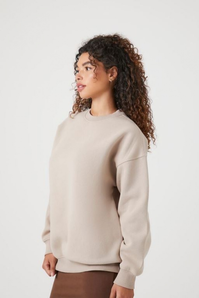 Pullover Forever 21 Fleece Crew Mujer Goat | B1z1QoaiR42