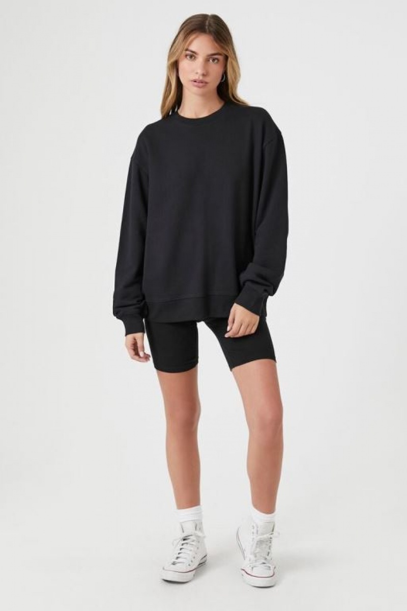 Pullover Forever 21 Fleece Crew Mujer Negras Multicolor | proSnWe1OG9