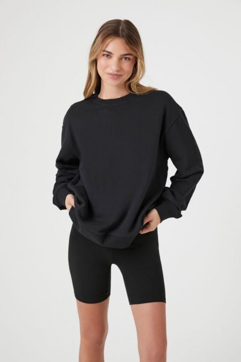 Pullover Forever 21 Fleece Crew Mujer Negras Multicolor | proSnWe1OG9