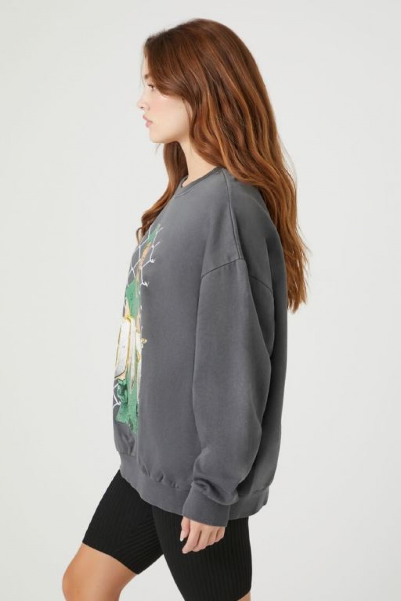 Pullover Forever 21 Fleece Dmx Estampadas Mujer Gris Multicolor | 8WnRCrsho5Z