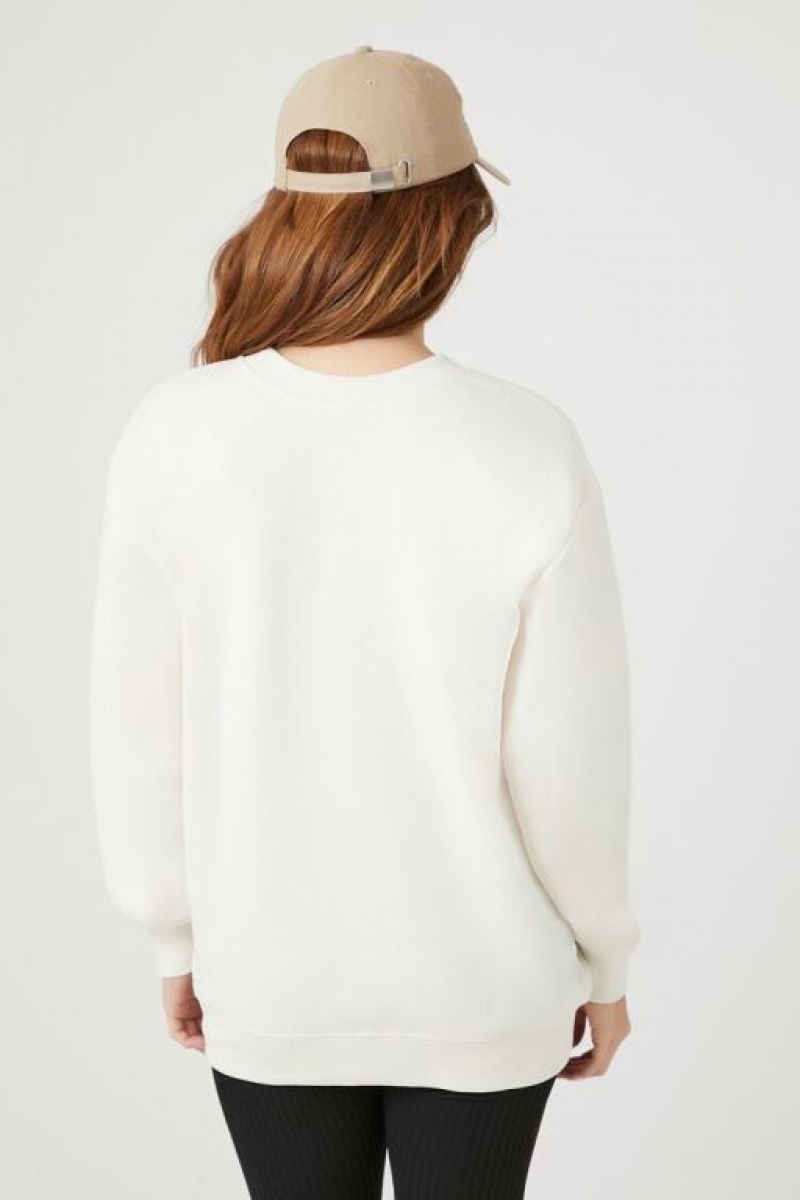 Pullover Forever 21 Fleece Drop Sleeve Mujer Cappuccino | EJ9byeFKJow