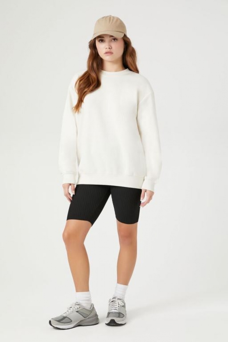 Pullover Forever 21 Fleece Drop Sleeve Mujer Cappuccino | EJ9byeFKJow