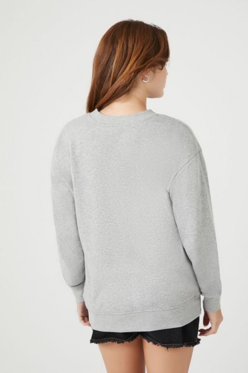 Pullover Forever 21 Fleece Drop Sleeve Mujer Gris | eqOy9PitPMI