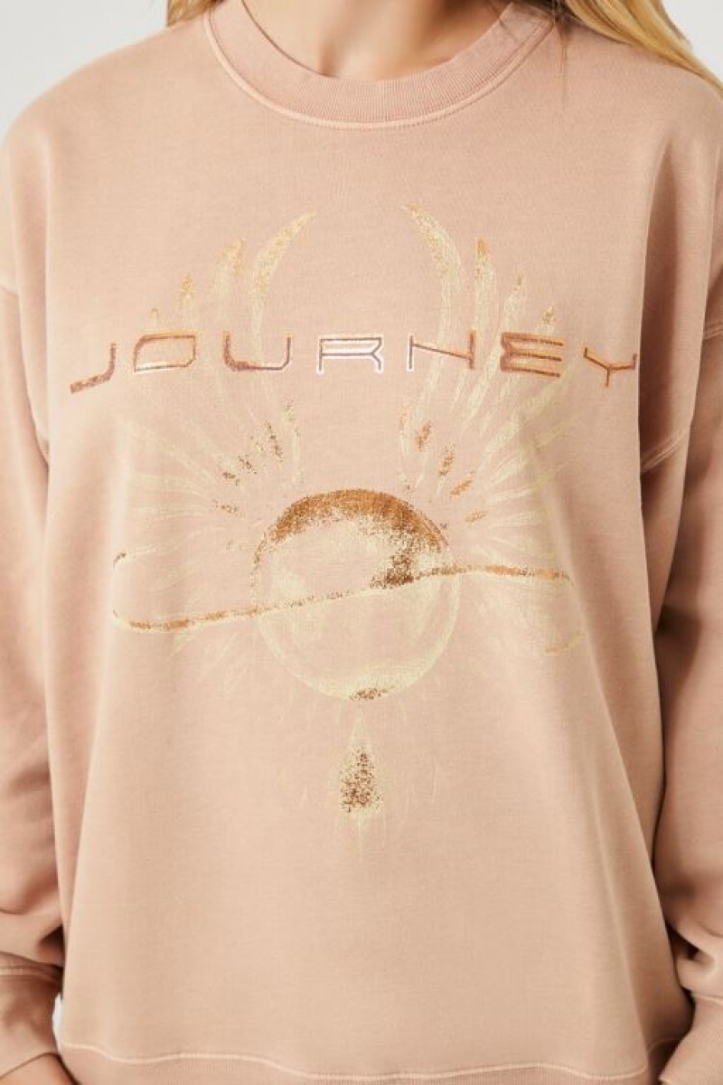 Pullover Forever 21 Fleece Journey Estampadas Mujer Rosas Multicolor | Ko2nJvQnJoy