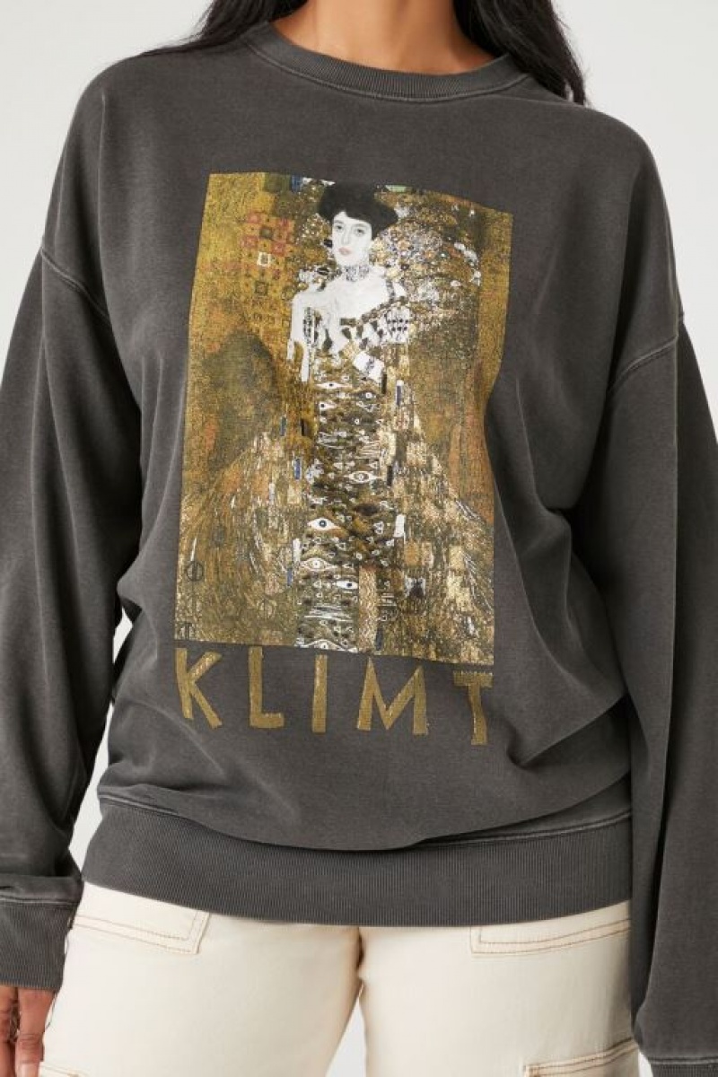 Pullover Forever 21 Fleece Klimt Estampadas Mujer Gris Multicolor | XvYlM6Nhmoh