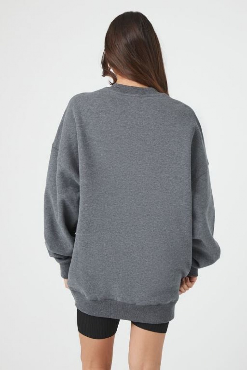 Pullover Forever 21 Fleece Mont Blanc Estampadas Mujer Gris Multicolor | gijbAiGkSCN