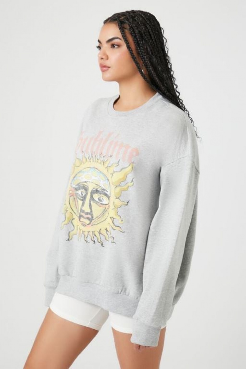 Pullover Forever 21 Fleece Sublime Estampadas Mujer Gris Multicolor | jmFwDxRxLB3