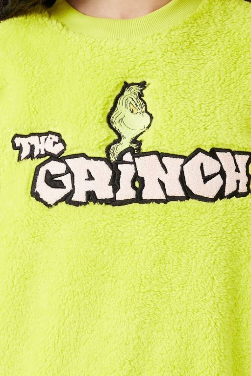 Pullover Forever 21 Fleece The Grinch Mujer Verde Multicolor | BdgbhujI1Z5