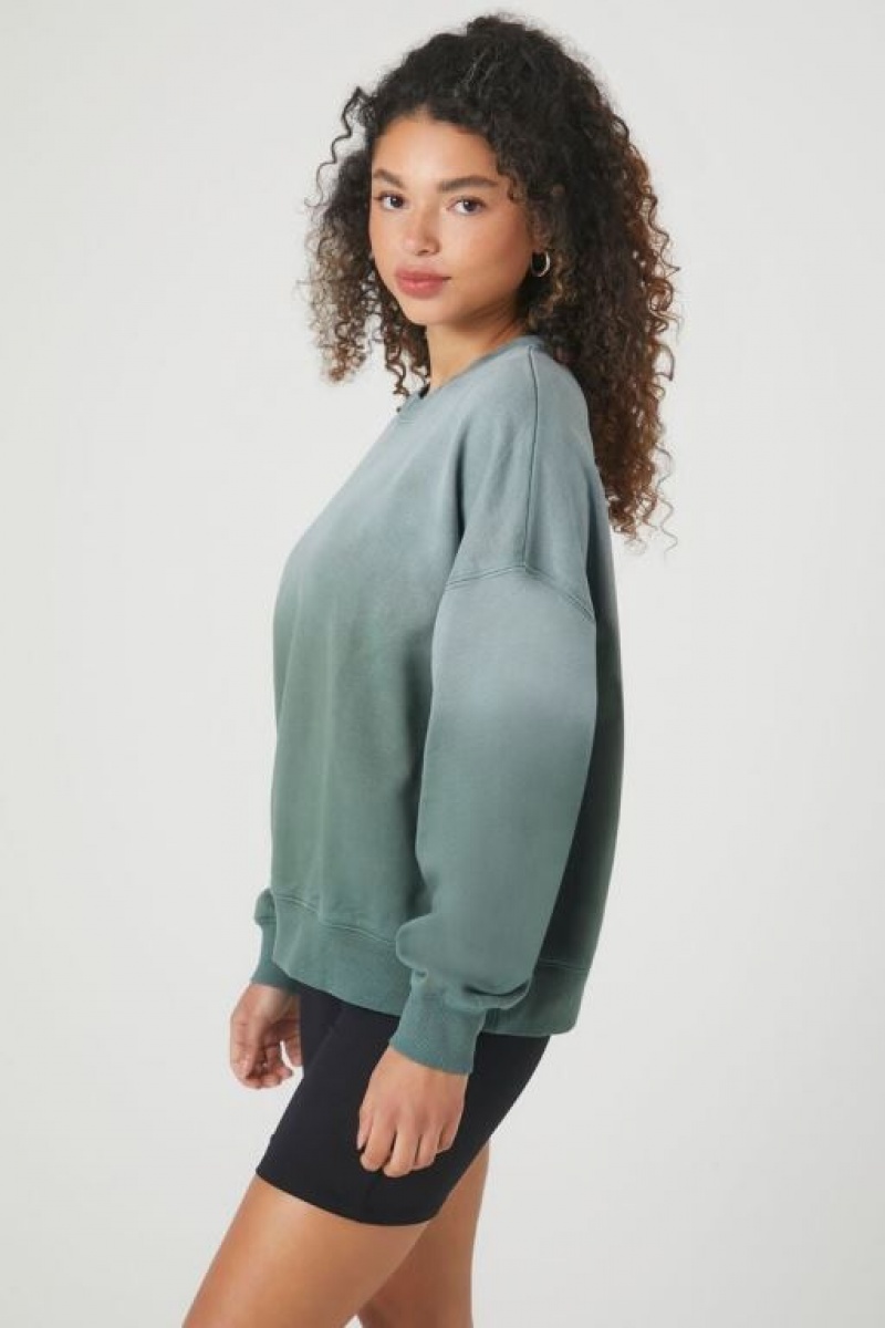 Pullover Forever 21 French Terry Drop Sleeve Mujer Verde | 1oOoJPAkQlo