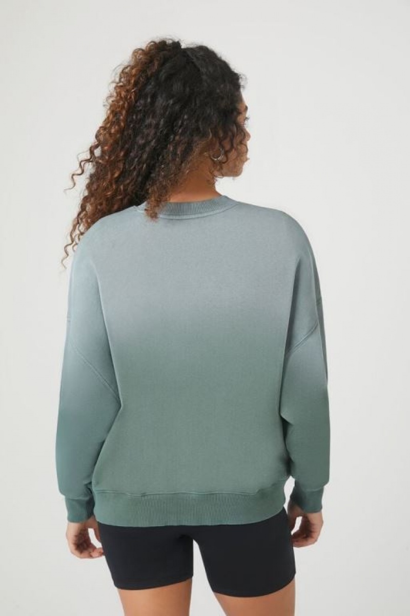 Pullover Forever 21 French Terry Drop Sleeve Mujer Verde | 1oOoJPAkQlo