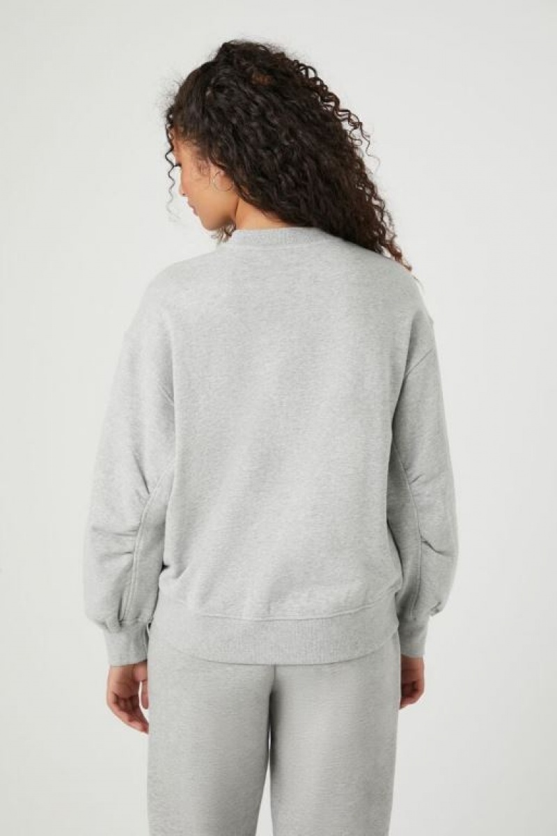 Pullover Forever 21 French Terry Drop Sleeve Mujer Gris | 5Riv1RsjJcK