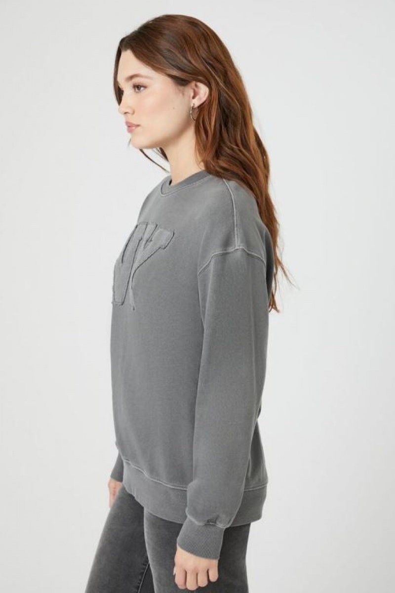 Pullover Forever 21 French Terry Ny Mujer Gris Multicolor | 33rr7JyKTjG