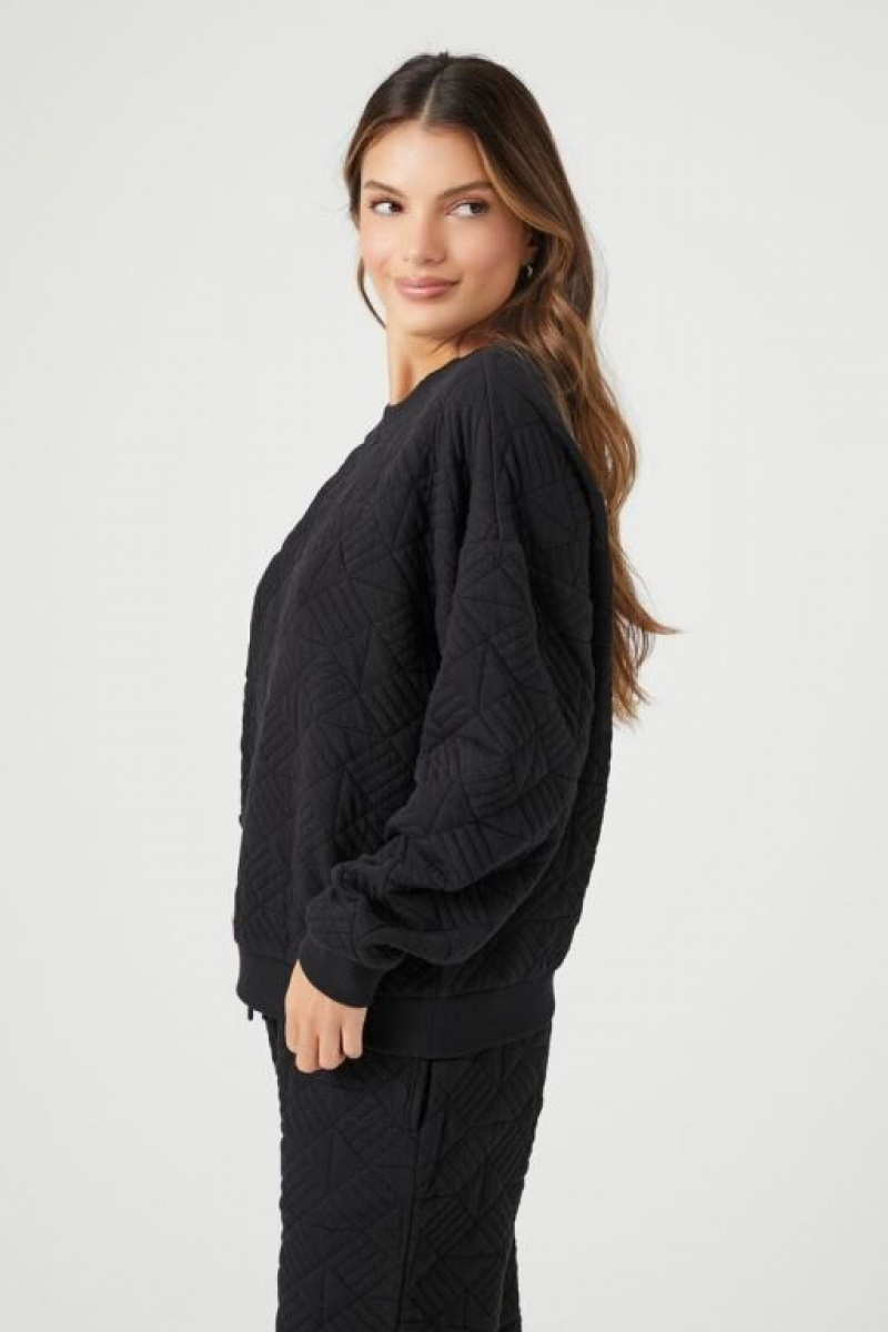 Pullover Forever 21 Geo Acolchado Jacquard Mujer Negras | aYlBERW85mz