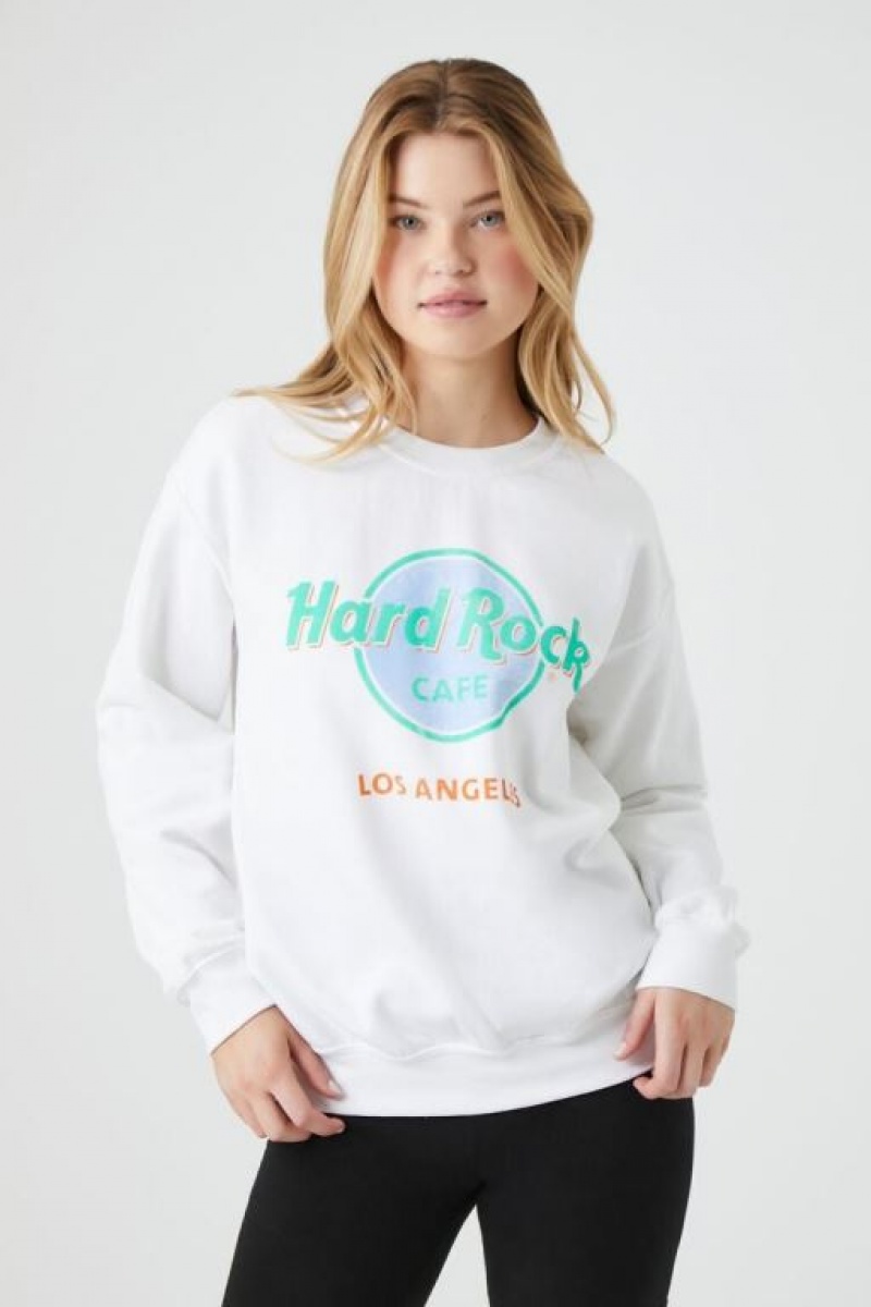 Pullover Forever 21 Hard Rock Cafe Estampadas Mujer Blancas Multicolor | 0ZcYrhRfdel