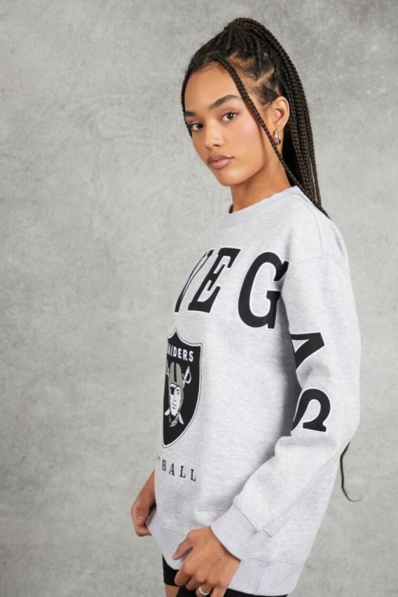 Pullover Forever 21 Las Vegas Raiders Estampadas Mujer Gris Negras | 6kLatcJZ1fA