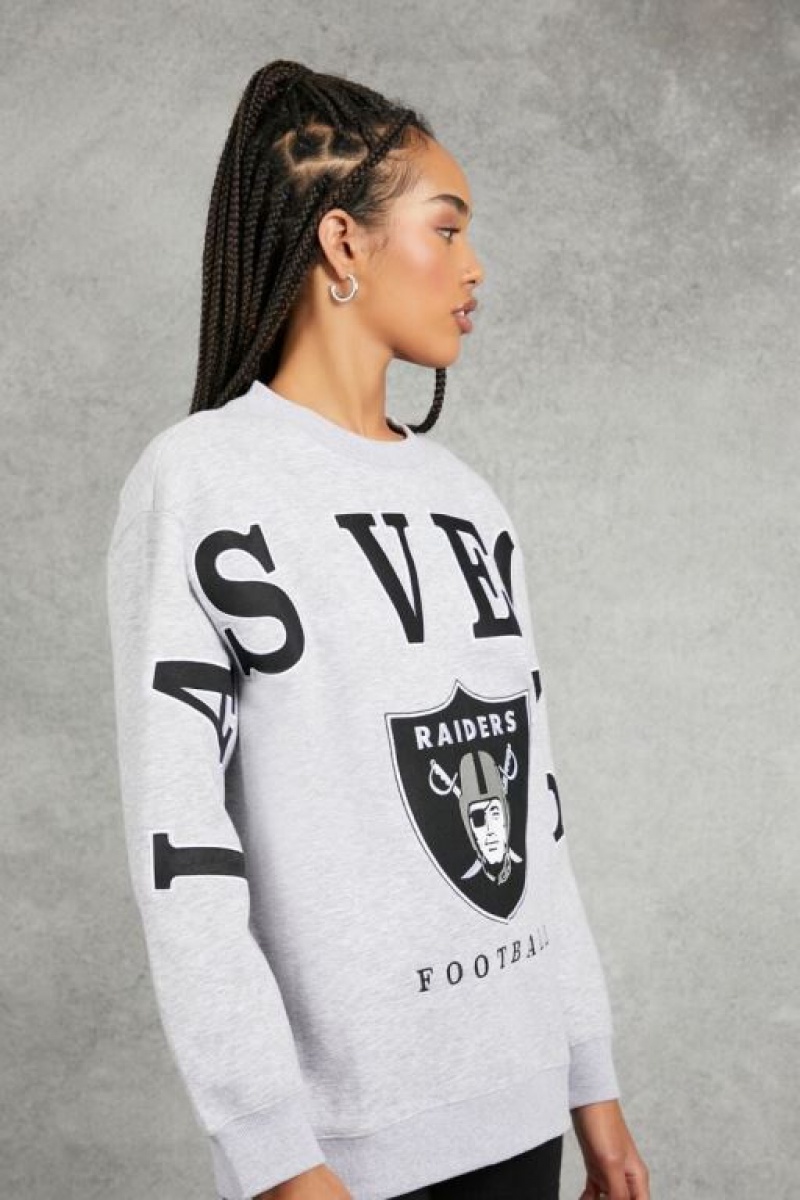 Pullover Forever 21 Las Vegas Raiders Estampadas Mujer Gris Negras | 6kLatcJZ1fA