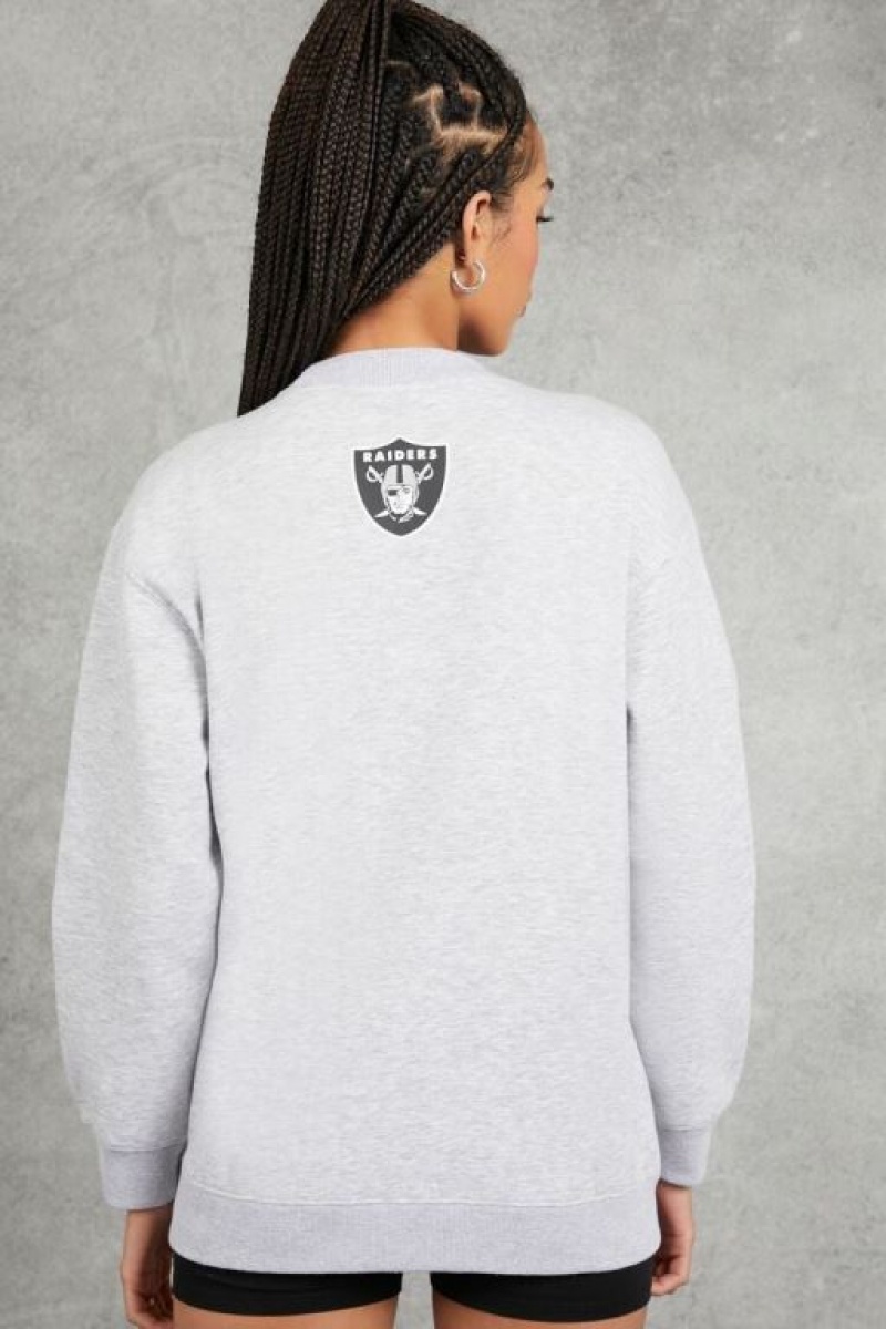 Pullover Forever 21 Las Vegas Raiders Estampadas Mujer Gris Negras | 6kLatcJZ1fA