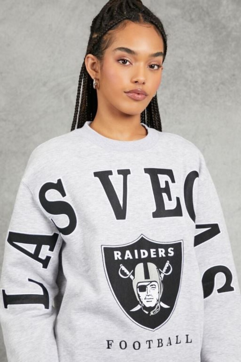 Pullover Forever 21 Las Vegas Raiders Estampadas Mujer Gris Negras | 6kLatcJZ1fA