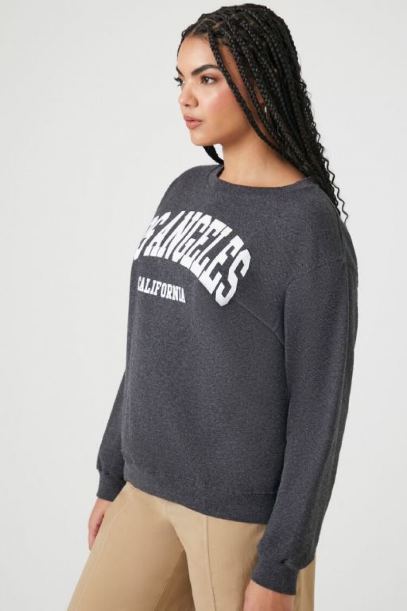 Pullover Forever 21 Los Angeles Estampadas Mujer Gris | 4wywzSvBXwK