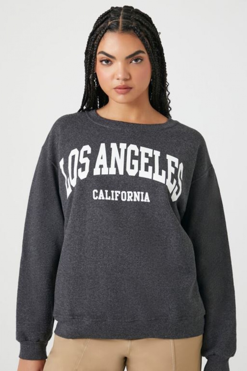 Pullover Forever 21 Los Angeles Estampadas Mujer Gris | 4wywzSvBXwK