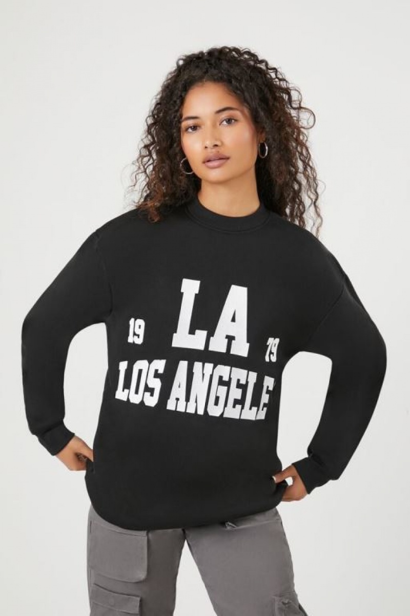 Pullover Forever 21 Los Angeles Estampadas Mujer Negras Multicolor | 3G6zAo0eQhH