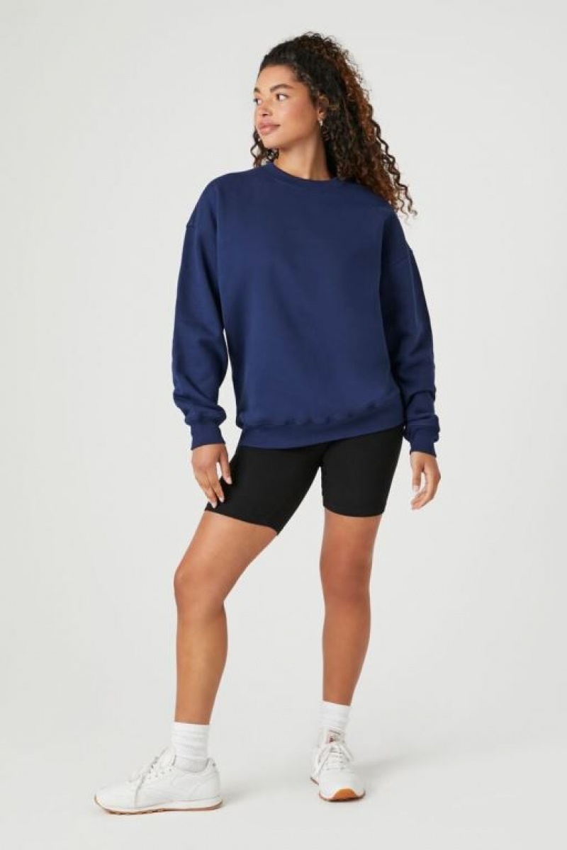 Pullover Forever 21 Los Angeles Estampadas Fleece Mujer Azul Marino | ENmPCugzqq5