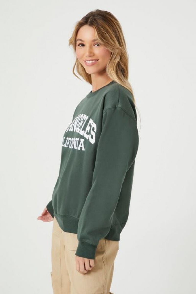 Pullover Forever 21 Los Angeles Estampadas Mujer Verde Multicolor | vgSLZaGcsPJ