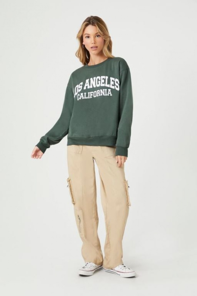 Pullover Forever 21 Los Angeles Estampadas Mujer Verde Multicolor | vgSLZaGcsPJ