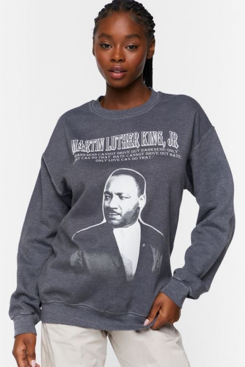 Pullover Forever 21 Martin Luther King Jr Estampadas Mujer Gris Multicolor | ChQnuWVYDzZ