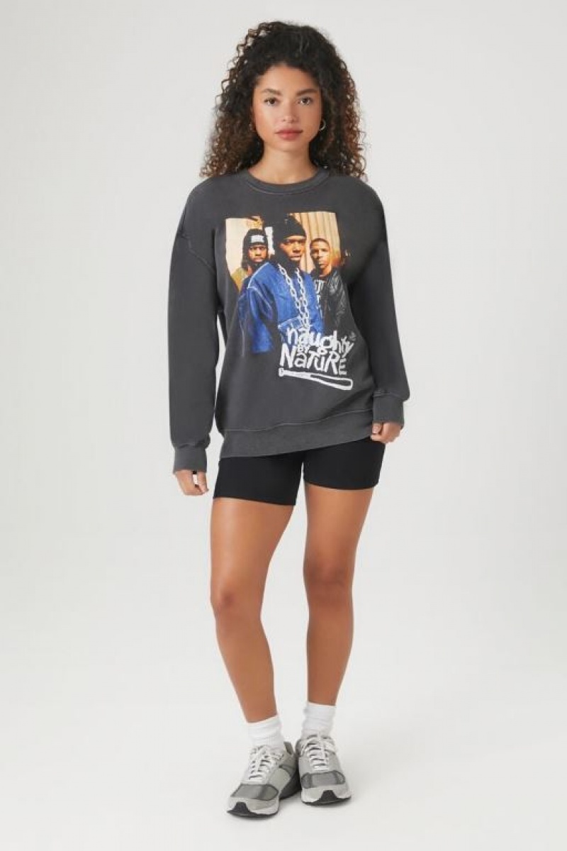 Pullover Forever 21 Naughty By Nature Estampadas Mujer Gris Multicolor | ssyQyaqGKjJ