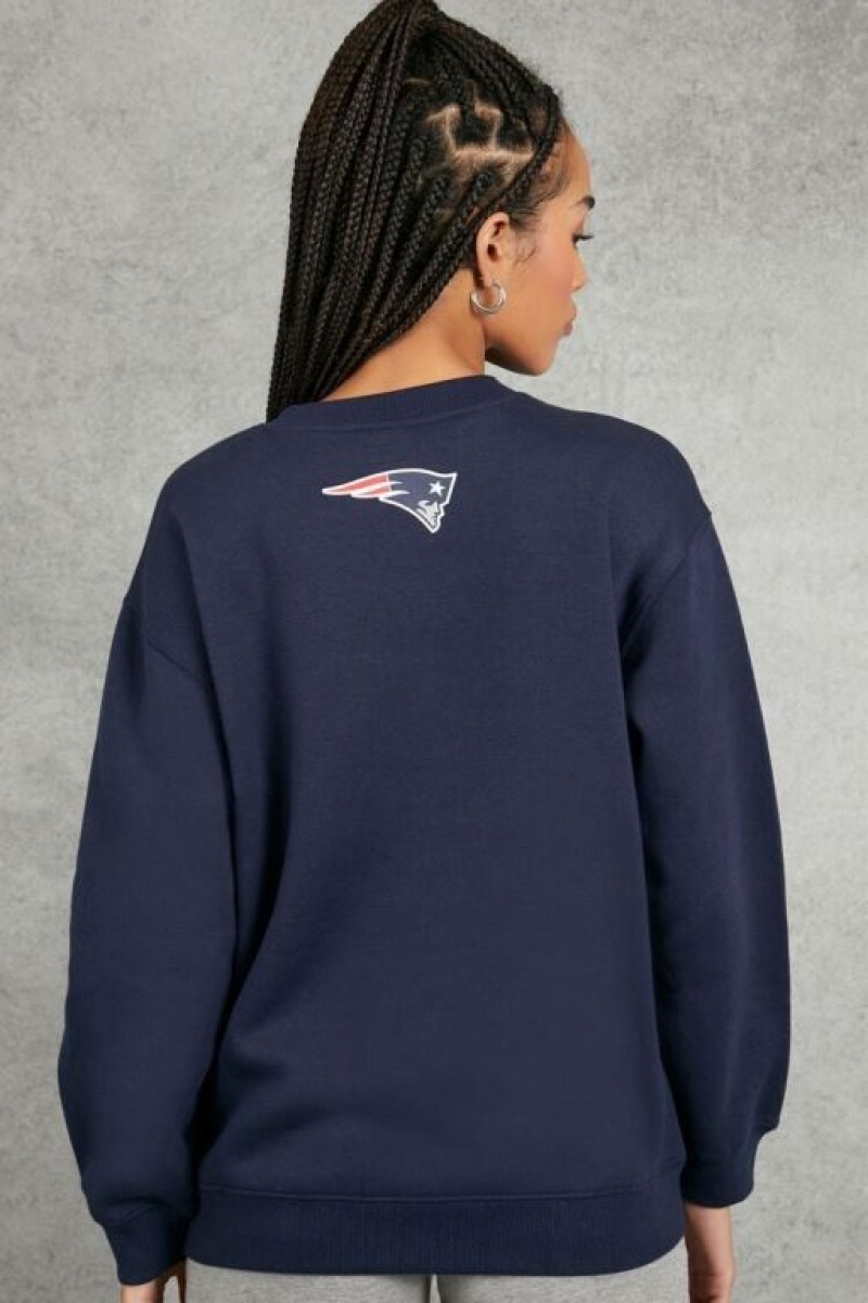 Pullover Forever 21 New England Patriots Estampadas Mujer Azules Multicolor | gQ4RS7FhI6k