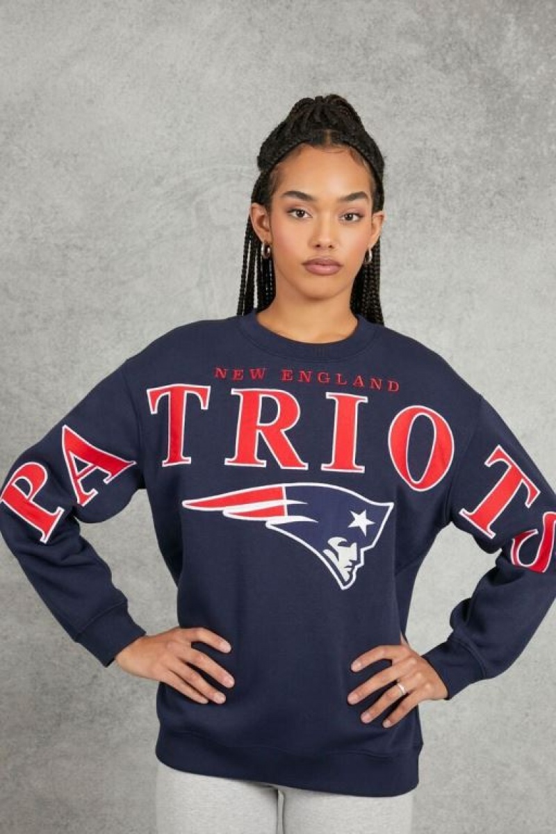 Pullover Forever 21 New England Patriots Estampadas Mujer Azules Multicolor | gQ4RS7FhI6k