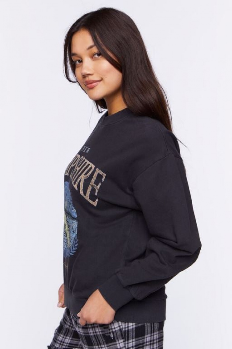 Pullover Forever 21 New Hampshire Estampadas Mujer Negras Multicolor | JotW0xVjgAQ