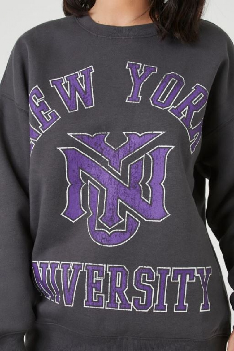 Pullover Forever 21 New York University Estampadas Mujer Negras Multicolor | V5wmdzTwKAU