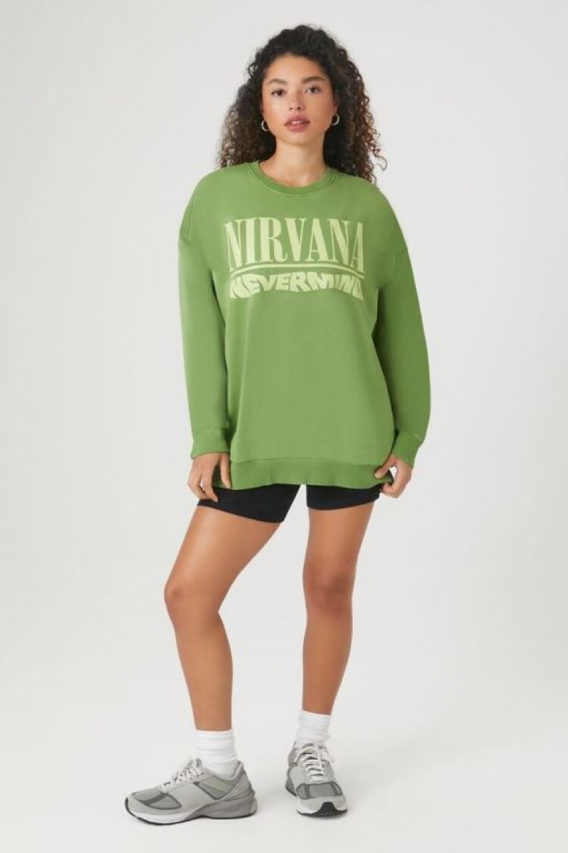 Pullover Forever 21 Nirvana Nevermind Estampadas Mujer Verde Multicolor | uGlClkqtUmU