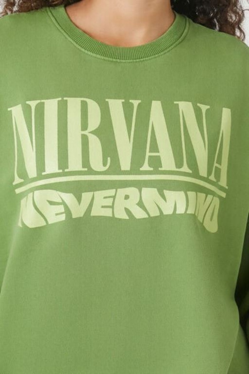 Pullover Forever 21 Nirvana Nevermind Estampadas Mujer Verde Multicolor | uGlClkqtUmU