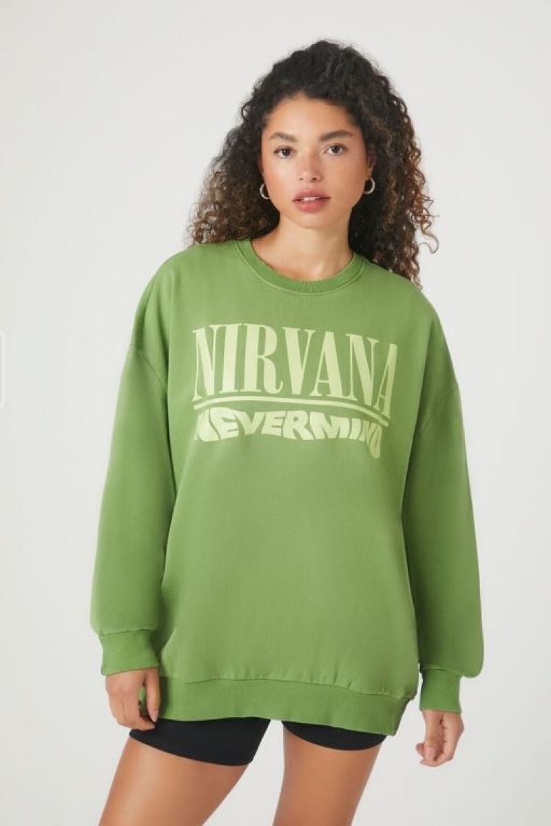 Pullover Forever 21 Nirvana Nevermind Estampadas Mujer Verde Multicolor | uGlClkqtUmU