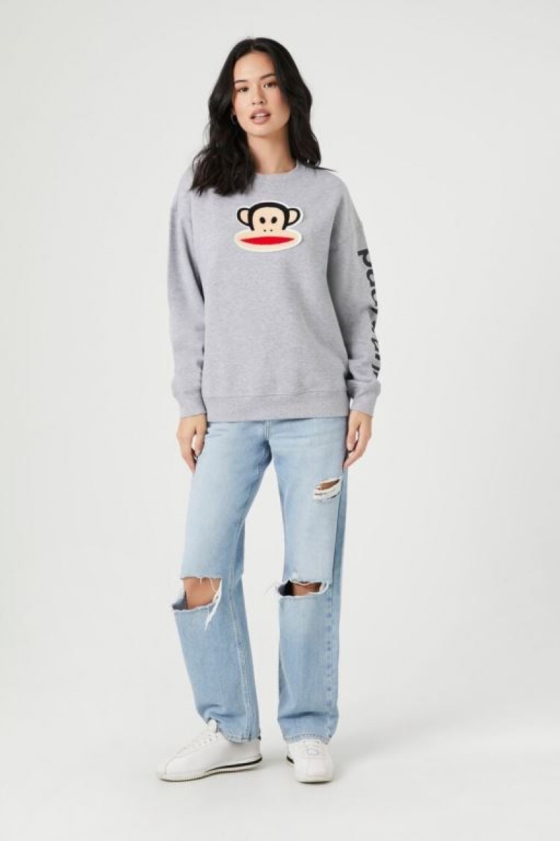 Pullover Forever 21 Paul Frank Julius Patch Mujer Gris Multicolor | yN20QJf5gMH